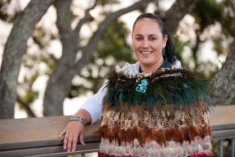 Traditional feather cloak worn on the Māori cultural tour